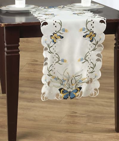 butterfly embroidery table runners